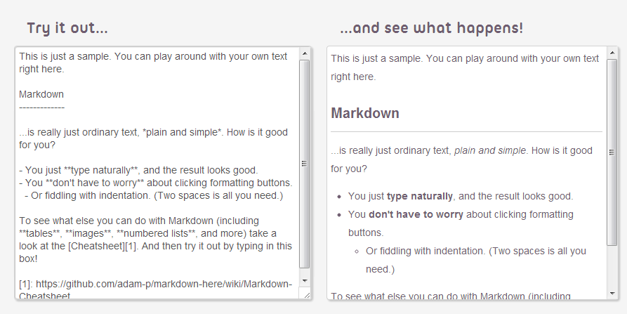 Markdown Here!